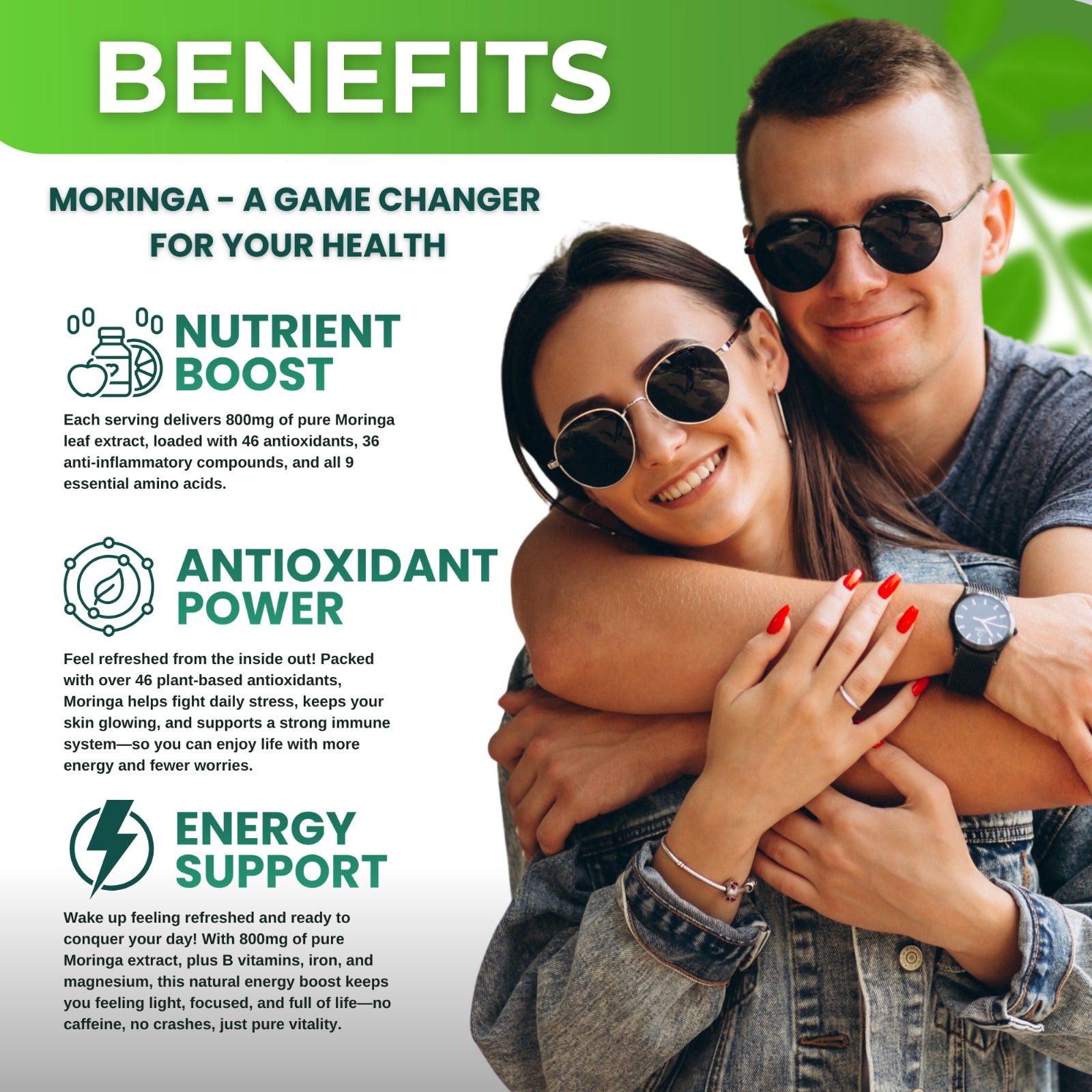 Organic Moringa Leaf Powder Capsules
