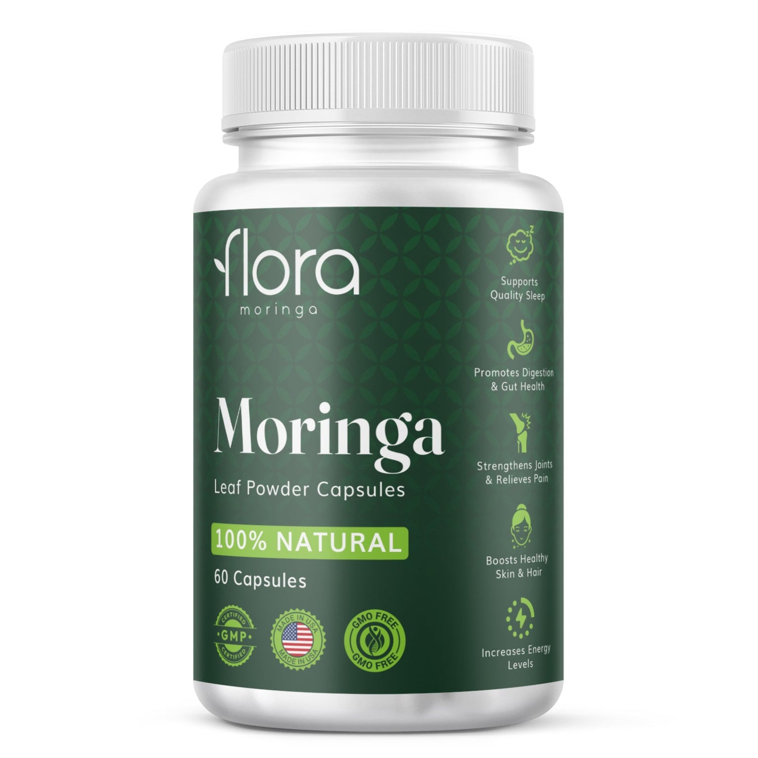 Organic Moringa Leaf Powder Capsules